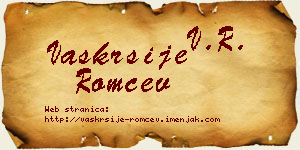Vaskrsije Romčev vizit kartica